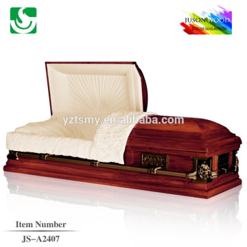 traditional American style wooden casket lining